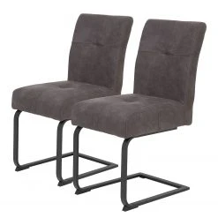 Loftscape Chaises cantilever Onlay (lot de 2) - Microfibre/ Acier - Noir