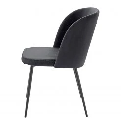 Jack & Alice Chaises Hollis (lot de 2) - Velours / Métal - Noir - Noir -Chaises Soldes 1000189811 220322 030 DETAILS P000000001000189811