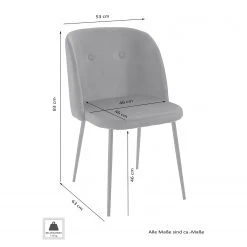 Jack & Alice Chaises Hollis (lot de 2) - Velours / Métal - Noir - Noir -Chaises Soldes 1000189811 220322 500 SKETCH DETAILS P000000001000189811 sketch