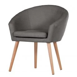 Mørteens Chaises à accoudoirs Tippytoe - Velours / Hêtre massif - Hêtre - Anthracite