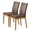 Schösswender Chaises Oviedo (lot de 2) - Imitation cuir / Chêne sauvage massif - Marron foncé -Chaises Soldes 1000191378 191120 16130300015 IMAGE P000000001000191378