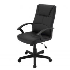 Furnitive Chaise de bureau Monts - Imitation cuir / Matière plastique - Noir / Noir