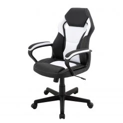 Furnitive Chaise gamer Murol - Imitation cuir et mesh / Matière plastique - Blanc / Noir