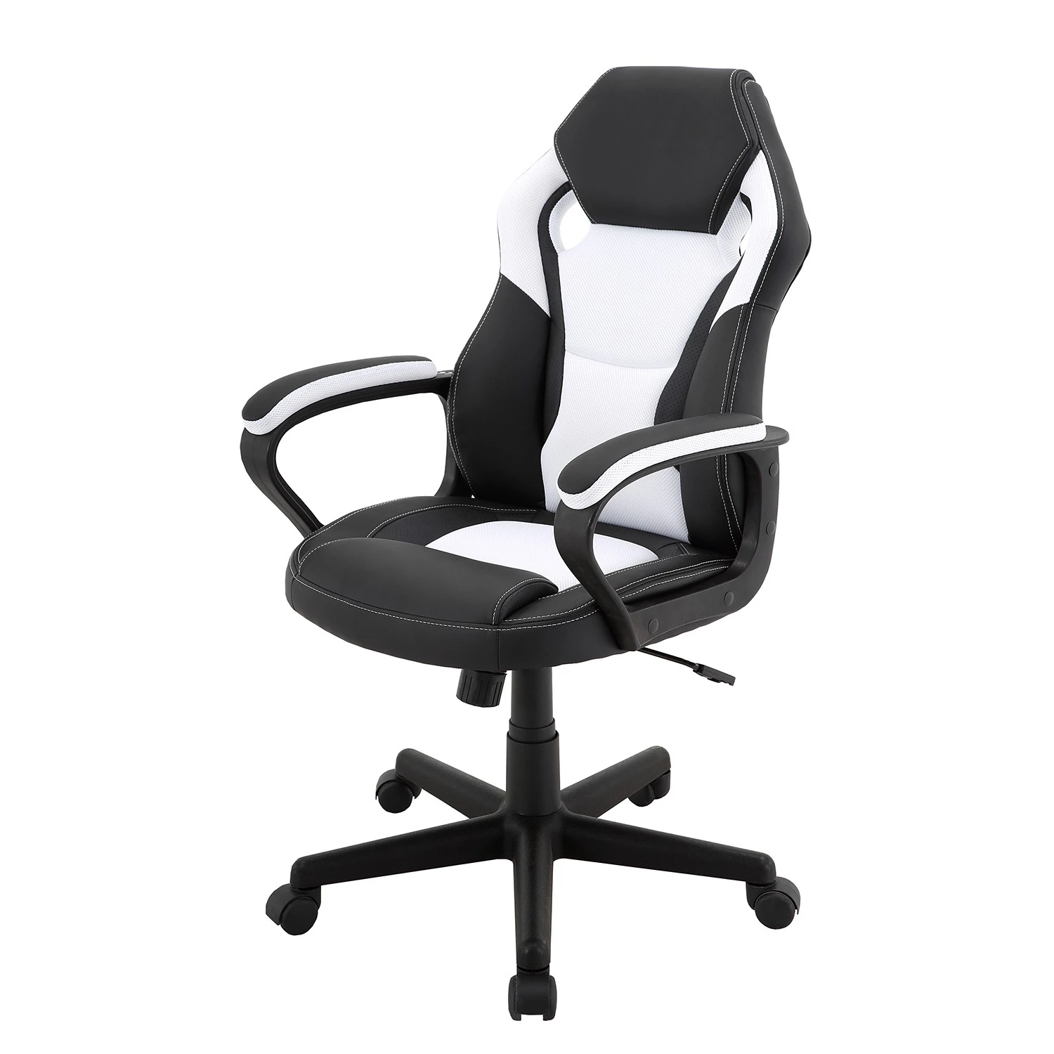Furnitive Chaise gamer Murol - Imitation cuir et mesh / Matière plastique - Blanc / Noir 3 Furnitive Chaise gamer Murol - Imitation cuir et mesh / Matière plastique - Blanc / Noir