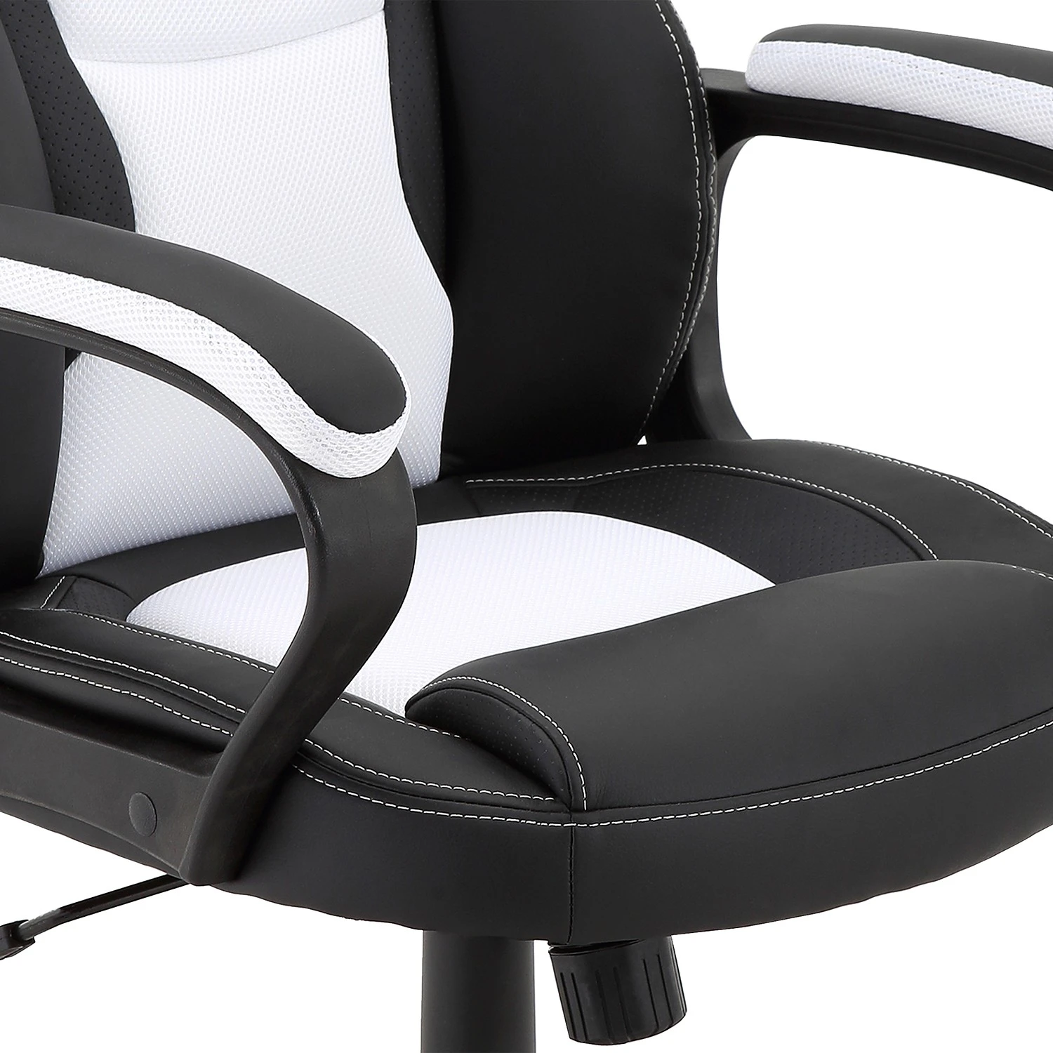 Furnitive Chaise gamer Murol - Imitation cuir et mesh / Matière plastique - Blanc / Noir 6 Furnitive Chaise gamer Murol - Imitation cuir et mesh / Matière plastique - Blanc / Noir – Image 4