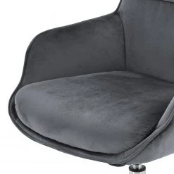 Furnitive Chaise de bureau Stody - Velours / Métal - Gris foncé / Chrome -Chaises Soldes 1000201107 200206 10591300020 DETAILS P000000001000201107