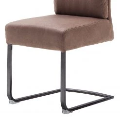 Fredriks Chaises cantilever Redan (lot de 2) - Microfibre / Acier - Marron vintage - Noir -Chaises Soldes 1000201146 200317 18343300026 DETAILS P000000001000201146