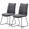 Fredriks Chaises Hesket (lot de 2) - Chenille / Acier - Anthracite - Noir -Chaises Soldes 1000201154 200206 07424700076 IMAGE P000000001000201154