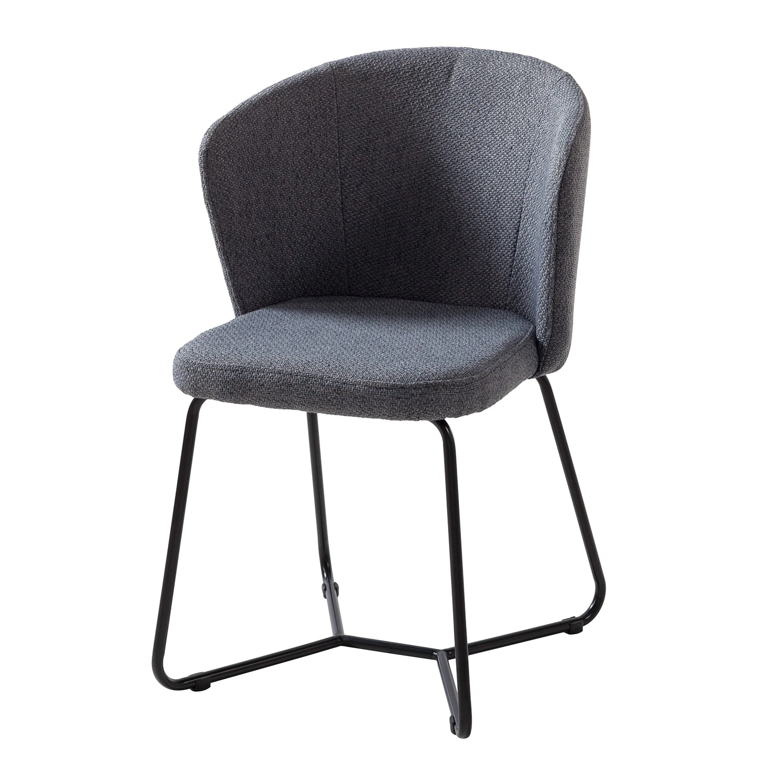 Mørteens Chaises à accoudoirs Tulia - Tissu / Acier - Gris foncé / Noir 3 Mørteens Chaises à accoudoirs Tulia - Tissu / Acier - Gris foncé / Noir