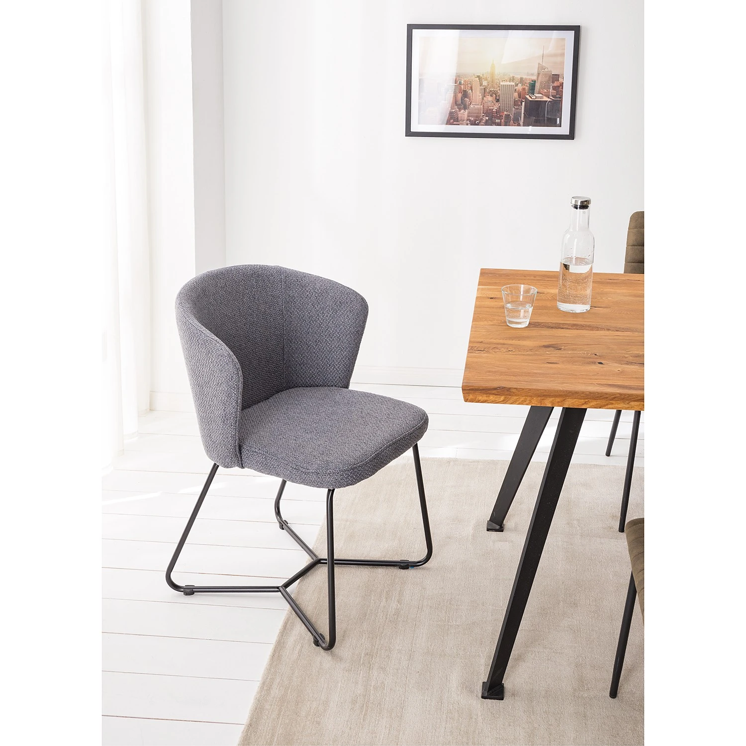 Mørteens Chaises à accoudoirs Tulia - Tissu / Acier - Gris foncé / Noir 15 Mørteens Chaises à accoudoirs Tulia - Tissu / Acier - Gris foncé / Noir – Image 13