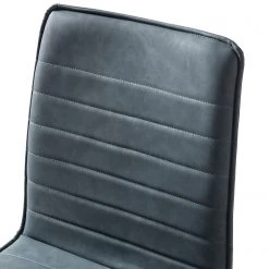 Mørteens Chaises cantilever Lylen (lot de 2) - Imitation cuir / Acier - Noir - Bleu vintage -Chaises Soldes 1000205096 201022 13511400005 DETAILS P000000001000205096