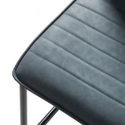 Mørteens Chaises cantilever Lylen (lot de 2) - Imitation cuir / Acier - Noir - Bleu vintage -Chaises Soldes 1000205096 201022 13511600007 DETAILS P000000001000205096