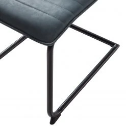 Mørteens Chaises cantilever Lylen (lot de 2) - Imitation cuir / Acier - Noir - Bleu vintage -Chaises Soldes 1000205096 201022 13511700008 DETAILS P000000001000205096