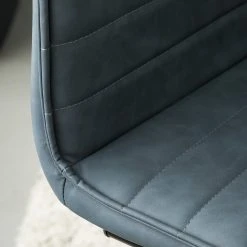 Mørteens Chaises cantilever Lylen (lot de 2) - Imitation cuir / Acier - Noir - Bleu vintage -Chaises Soldes 1000205096 201118 12545300004 DETAILS P000000001000205096