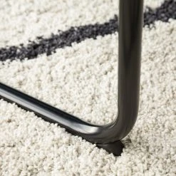 Mørteens Chaises cantilever Lylen (lot de 2) - Imitation cuir / Acier - Noir - Bleu vintage -Chaises Soldes 1000205096 201118 12550100008 DETAILS P000000001000205096