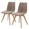 Ars Natura Chaises capitonnées Marihn (lot de 2) - Tissu / Chêne massif - Chêne - Marron -Chaises Soldes 1000207589 200702 17291900005 IMAGE P000000001000207589