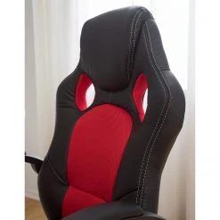 Furnitive Chaise gamer Livaro - Imitation cuir et mesh / Matière plastique - Noir / Rouge -Chaises Soldes 1000207819 201008 06395400009 DETAILS P000000001000207819