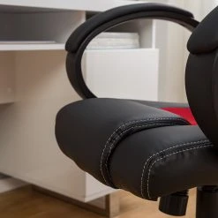 Furnitive Chaise gamer Livaro - Imitation cuir et mesh / Matière plastique - Noir / Rouge -Chaises Soldes 1000207819 201008 06395700013 DETAILS P000000001000207819