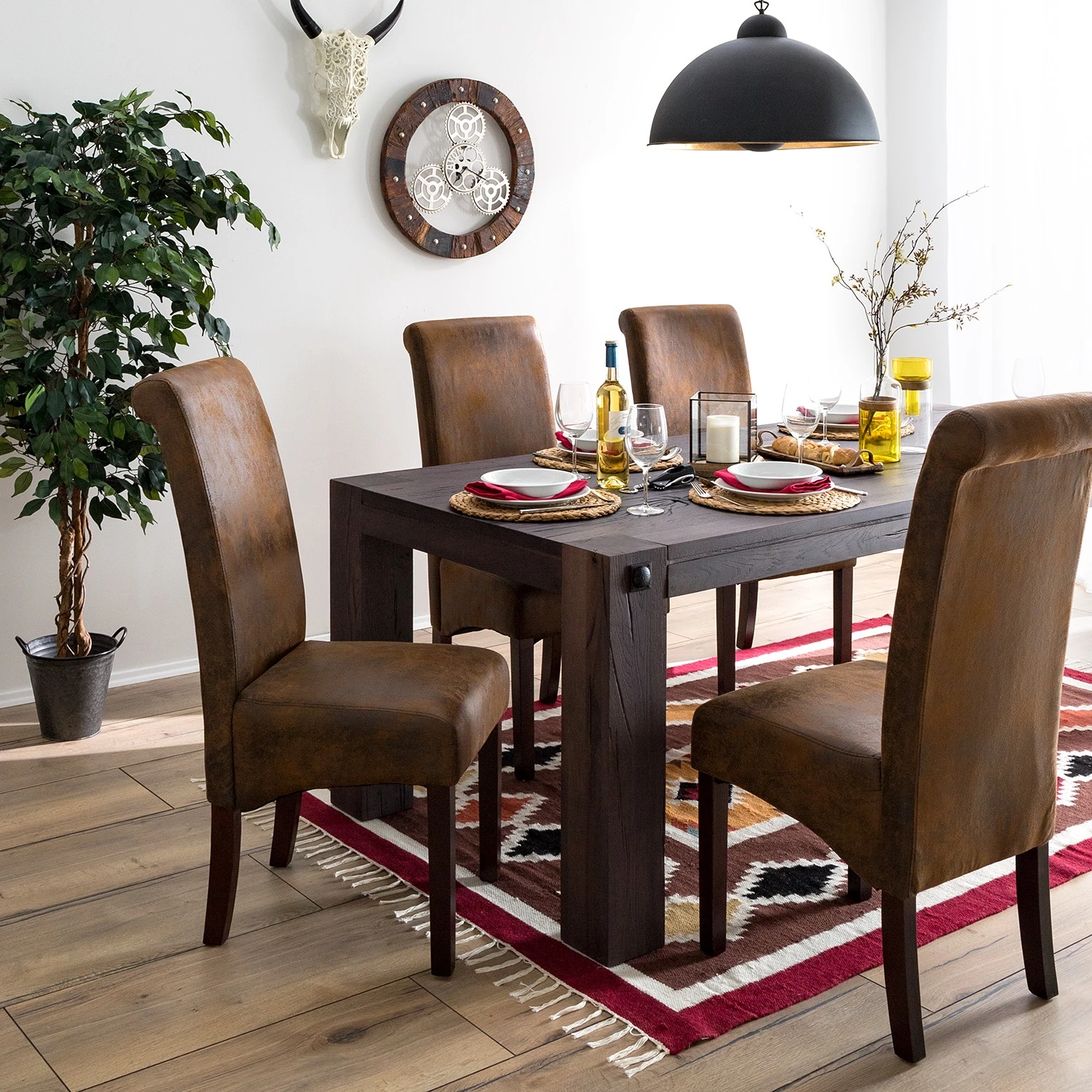 Ars Natura Chaise capitonnée Nello IV - Lot de 2 4 Ars Natura Chaise capitonnée Nello IV - Lot de 2 – Image 2