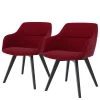 Tenzo Chaises à accoudoirs Sofia I (lot de 2) - Tissu / Chêne massif - Tissu Dyre : Rouge - Noir -Chaises Soldes 1000208612 200327 14011900069 IMAGE P000000001000208612