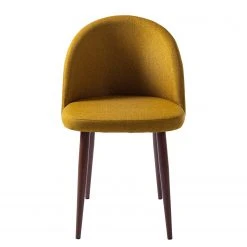 Mørteens Chaises capitonnées Jacklin III (2 él.) - Tissu / Métal - Imitation noyer - Jaune moutarde -Chaises Soldes 1000208738 201023 06152700002 DETAILS P000000001000208738