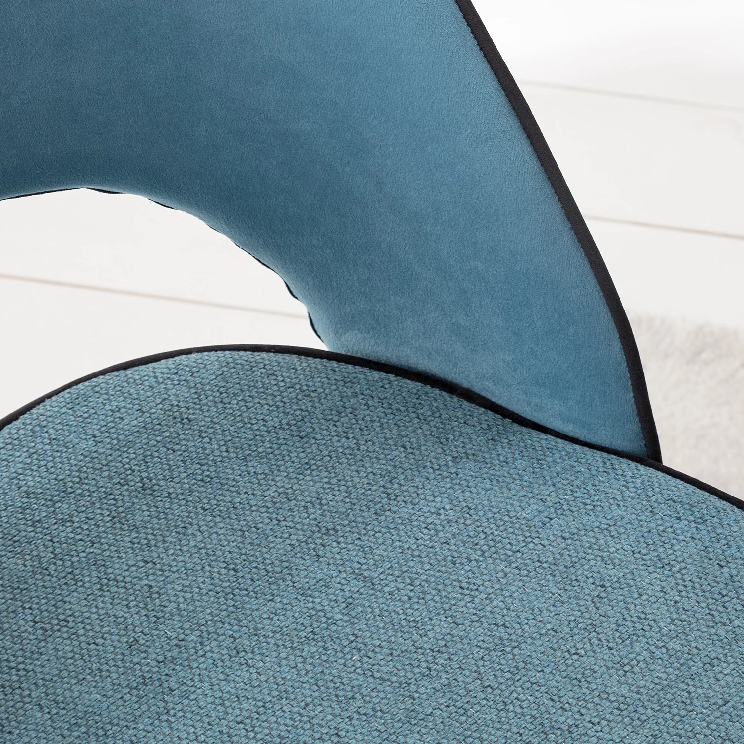 Jack & Alice Chaises capitonnées Jacky (lot de 2) - Tissu & velours / Métal - Gris chiné / Noir 12 Jack & Alice Chaises capitonnées Jacky (lot de 2) - Tissu & velours / Métal - Gris chiné / Noir – Image 10