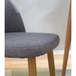 Mørteens Chaises capitonnées Jacklin II (2 él.) - Tissu / Métal - Imitation chêne - Gris clair -Chaises Soldes 1000208746 210106 06513300003 DETAILS P000000001000208746