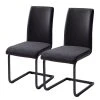 Fredriks Chaises cantilever Bjora II (lot de 2) - Tissu & imitation cuir / Métal - Anthracite / Noir -Chaises Soldes 1000208763 201013 14521100015 IMAGE P000000001000208763