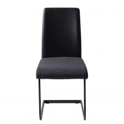 Fredriks Chaises cantilever Bjora II (lot de 2) - Tissu & imitation cuir / Métal - Anthracite / Noir -Chaises Soldes 1000208763 201013 14521500016 DETAILS P000000001000208763