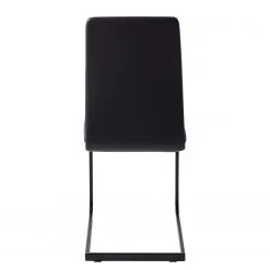 Fredriks Chaises cantilever Bjora II (lot de 2) - Tissu & imitation cuir / Métal - Anthracite / Noir -Chaises Soldes 1000208763 201013 14521800018 DETAILS P000000001000208763
