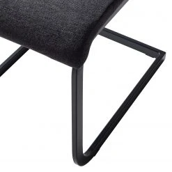 Fredriks Chaises cantilever Bjora II (lot de 2) - Tissu & imitation cuir / Métal - Anthracite / Noir -Chaises Soldes 1000208763 201013 14522200020 DETAILS P000000001000208763