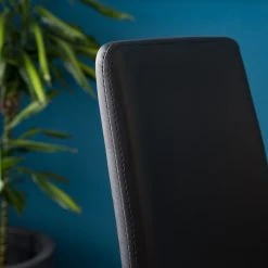 Fredriks Chaises cantilever Bjora II (lot de 2) - Tissu & imitation cuir / Métal - Anthracite / Noir -Chaises Soldes 1000208763 201118 12583900003 DETAILS P000000001000208763