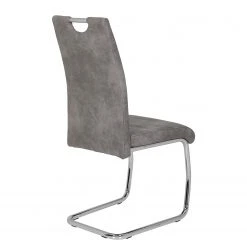 Loftscape Chaise cantilever La Paz II - Microfibre / Métal - Chrome - Gris vintage - Lot de 2 -Chaises Soldes 1000209406 200402 15484900030 DETAILS P000000001000209406