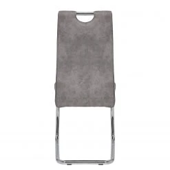 Loftscape Chaise cantilever La Paz II - Microfibre / Métal - Chrome - Gris vintage - Lot de 2 -Chaises Soldes 1000209406 200402 15485000032 DETAILS P000000001000209406