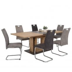 Loftscape Chaise cantilever La Paz II - Microfibre / Métal - Chrome - Gris vintage - Lot de 2 -Chaises Soldes 1000209406 200402 15485100033 DETAILS P000000001000209406