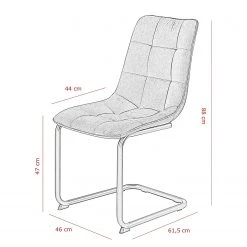 Loftscape Chaise cantilever Ewing - Microfibre / Métal - Noir - Anthracite - Lot de 2 -Chaises Soldes 1000209408 200408 14202000011 SKETCH DETAILS P000000001000209408 sketch
