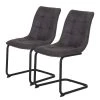 Loftscape Chaise cantilever Ewing - Microfibre / Métal - Noir - Anthracite - Lot de 2 -Chaises Soldes 1000209408 200831 14102600001 IMAGE P000000001000209408