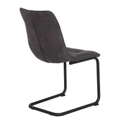 Loftscape Chaise cantilever Ewing - Microfibre / Métal - Noir - Anthracite - Lot de 2 -Chaises Soldes 1000209408 200831 14102700004 DETAILS P000000001000209408