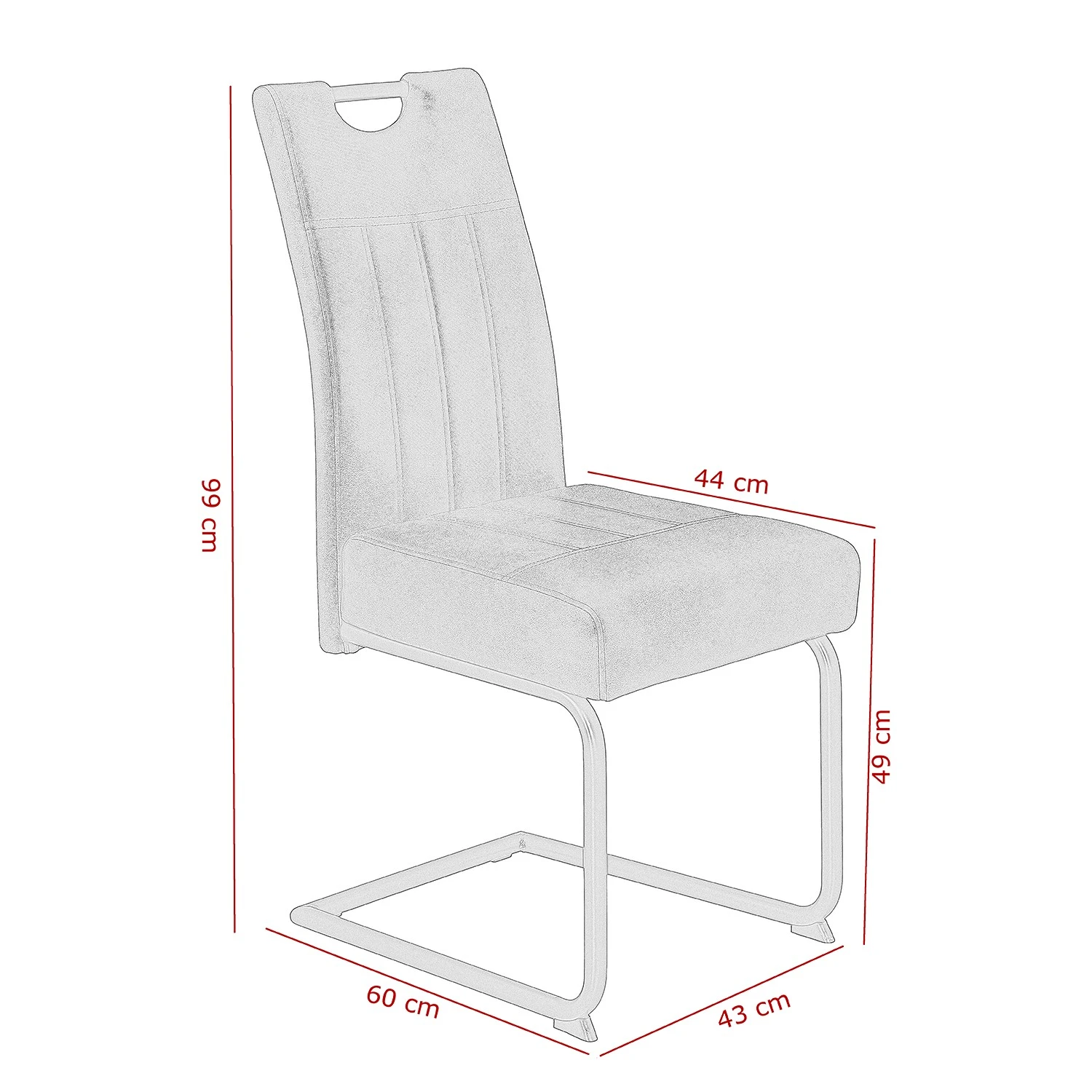 Loftscape Chaises cantilever Bovina (lot de 2) - Microfibre / Métal - Noir - Noir vintage 9 Loftscape Chaises cantilever Bovina (lot de 2) - Microfibre / Métal - Noir - Noir vintage – Image 7