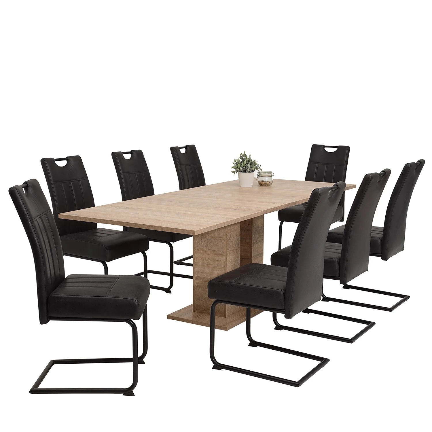 Loftscape Chaises cantilever Bovina (lot de 2) - Microfibre / Métal - Noir - Noir vintage 8 Loftscape Chaises cantilever Bovina (lot de 2) - Microfibre / Métal - Noir - Noir vintage – Image 6