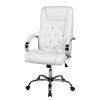 Duo Collection Fauteuil de direction Cedric - Imitation cuir / Métal - Blanc / Chrome