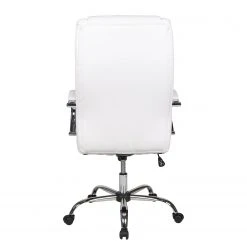 Duo Collection Fauteuil de direction Cedric - Imitation cuir / Métal - Blanc / Chrome -Chaises Soldes 1000210733 200407 11051700028 DETAILS P000000001000210733