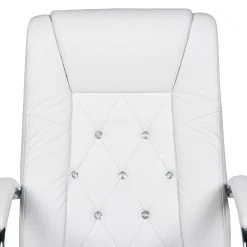 Duo Collection Fauteuil de direction Cedric - Imitation cuir / Métal - Blanc / Chrome -Chaises Soldes 1000210733 200407 11051700029 DETAILS P000000001000210733