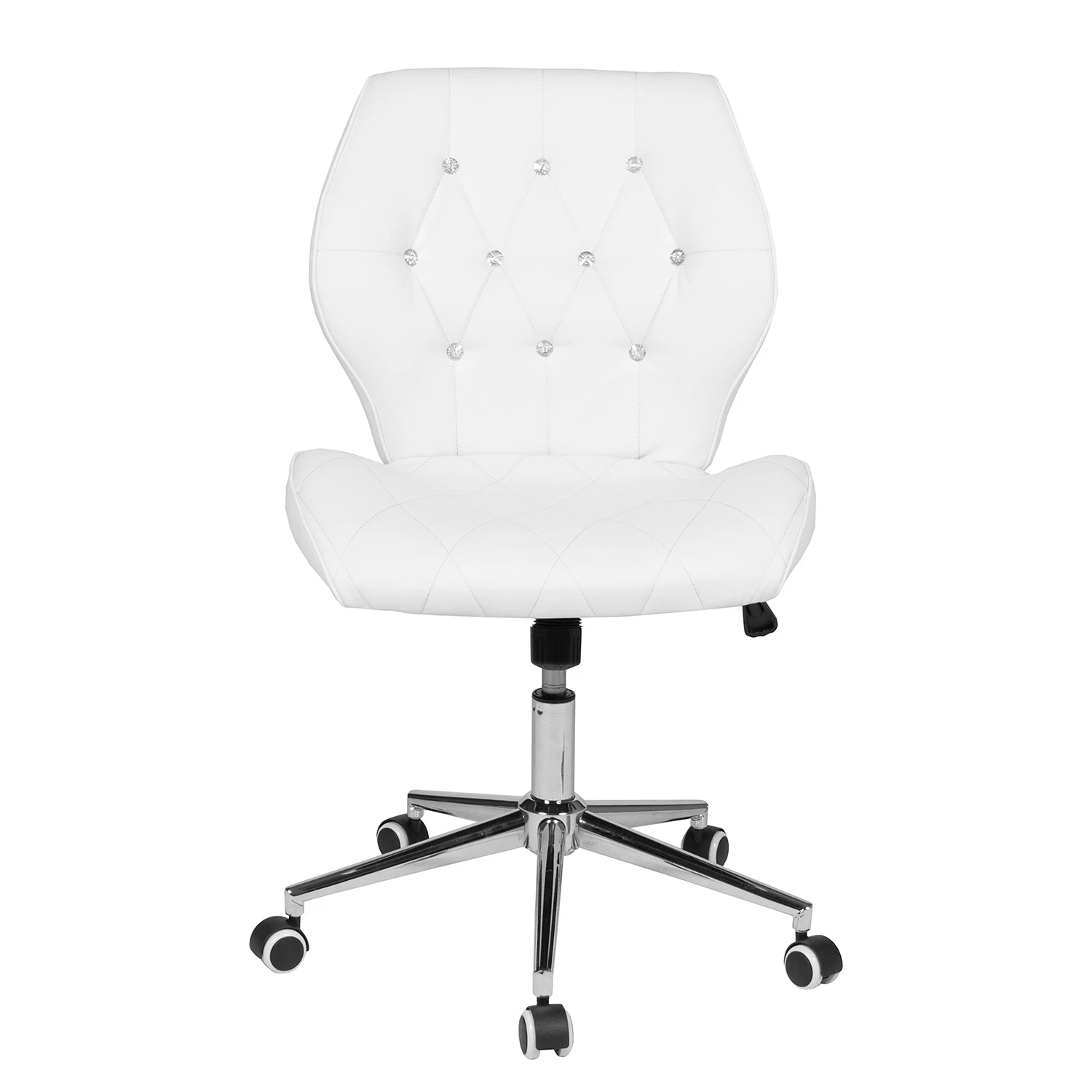 Duo Collection Chaise de bureau Jolina - Imitation cuir / Métal - Blanc / Chrome 4 Duo Collection Chaise de bureau Jolina - Imitation cuir / Métal - Blanc / Chrome – Image 2