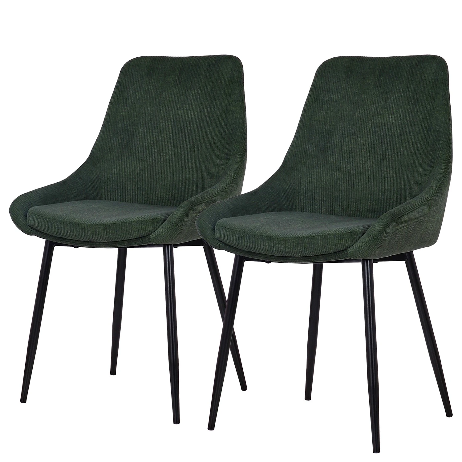 Jack & Alice Chaises capitonnées Beebe (lot de 2) - Vert foncé 3 Jack & Alice Chaises capitonnées Beebe (lot de 2) - Vert foncé