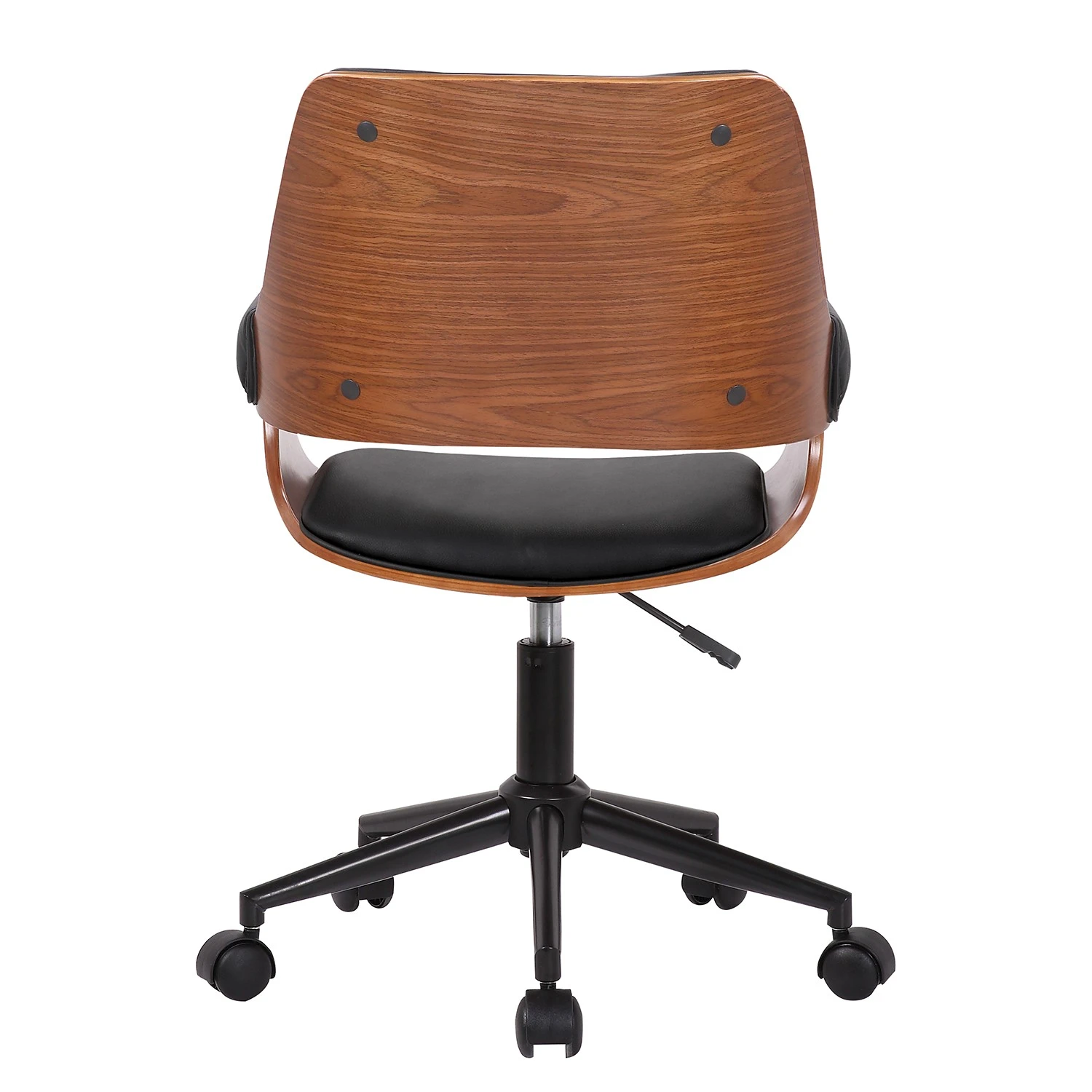 Mørteens Chaise de bureau Luumaki - Imitation cuir - Noir / Noyer 7 Mørteens Chaise de bureau Luumaki - Imitation cuir - Noir / Noyer – Image 6