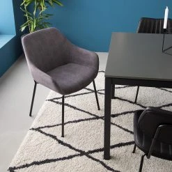 Jack & Alice Chaise capitonnée Richville - Velours côtelé / Fer - Gris / Noir -Chaises Soldes 1000210877 201126 13152000008 MOOD DETAILS P000000001000210877 mood