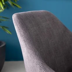 Jack & Alice Chaise capitonnée Richville - Velours côtelé / Fer - Gris / Noir -Chaises Soldes 1000210877 201126 13152000009 DETAILS P000000001000210877