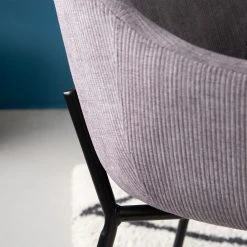 Jack & Alice Chaise capitonnée Richville - Velours côtelé / Fer - Gris / Noir -Chaises Soldes 1000210877 201126 13152000010 DETAILS P000000001000210877