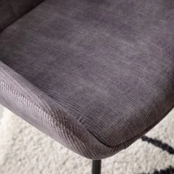 Jack & Alice Chaise capitonnée Richville - Velours côtelé / Fer - Gris / Noir -Chaises Soldes 1000210877 201126 13152100011 DETAILS P000000001000210877